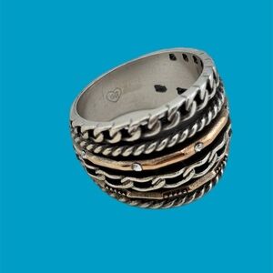 Neptune's Rings Multiple Row Ring Size 8.  925 Silver